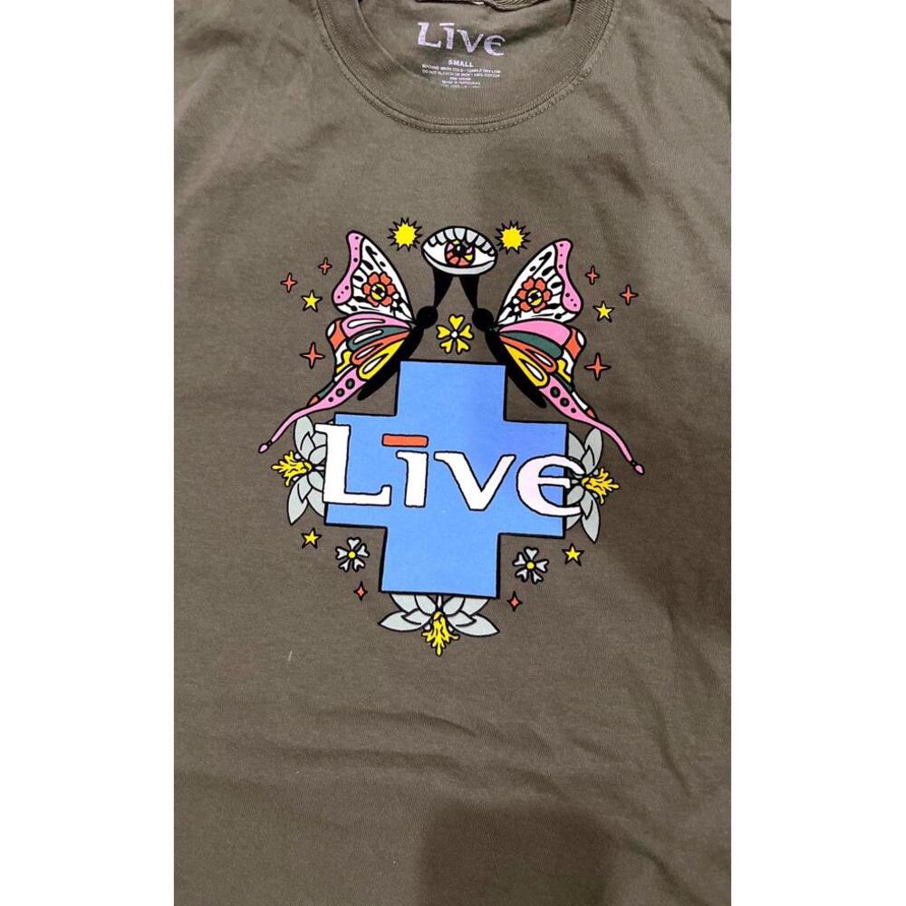 Live The Band Graphic Print Womens's Short Sleeve T-Shirt NWOT